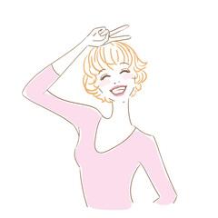 可愛い女性上半身