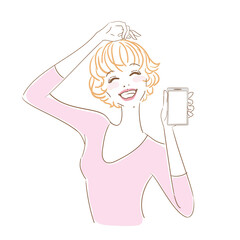 スマホを持つ可愛い女性