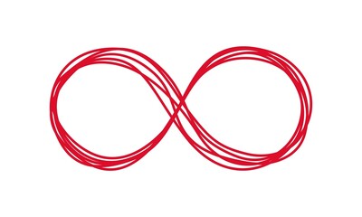 Naklejka premium Tangled grungy infinity symbol isolated on white background
