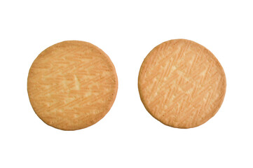 Round biscuits isolated on a white background