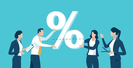 Cut. Price cutting. Reduction. Inflation concept vector illustration. 