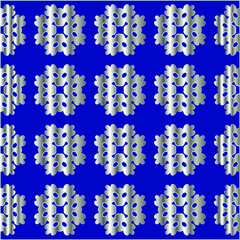 metal pattern on a blue background. 