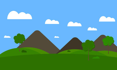 landscape with mountains and sky