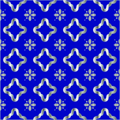  metal pattern on a blue background. 