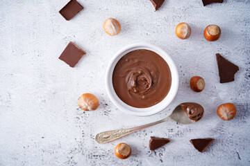 Chocolate hazelnut pasta with sandwich