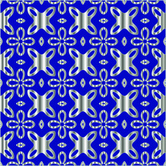  metal pattern on a blue background. 