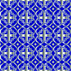 metal pattern on a blue background. 