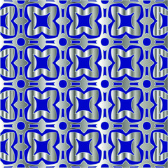  metal pattern on a blue background. 