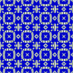 metal pattern on a blue background. 