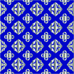 metal pattern on a blue background. 