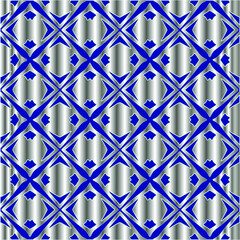 metal pattern on a blue background. 