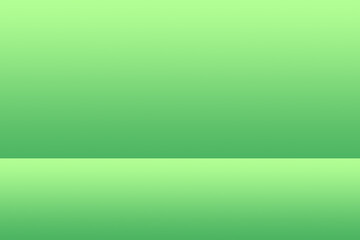 Blank green display on background with minimal style. Blank stand for showing product. 3D rendering.