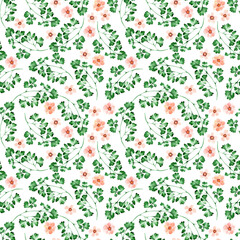 Watercolor seamless patterns with flowers, festive bouquets and individual elements of bouquets