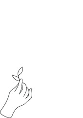 Logo female hand line art