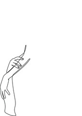 Logo female hand line art