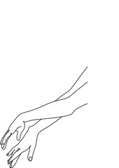 Logo female hand line art