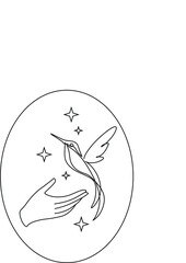 Logo female hand line art