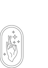 Logo female hand line art