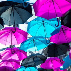 detail of many parasol
