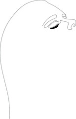 Abstract faces one line couple vector minimalist. 