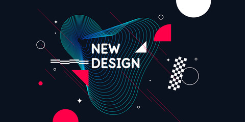 Naklejka premium Trendy abstract background. Composition forms. Modern vector illustration
