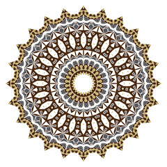 Mandala. Ethnicity round Greco Roman ornament. Ethnic style. Elements for invitation cards, brochures, covers. Oriental circular pattern. Arabic, Islamic, moroccan, asian, indian native motifs.