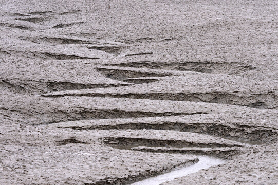 Mud flat in Maseo-myeon, Seocheon-gun, Chungcheongnam-do, South Korea.