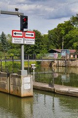 Schleuse in Leipzig Connewitz - wichtiger Teil des Leipziger Neuseenlands, Leipzig, Sachsen,...