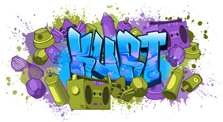 Graffiti styled Name Design - Kurt