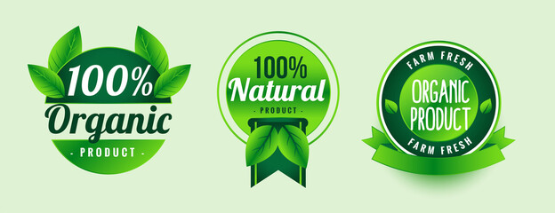 natural organic product green labels design