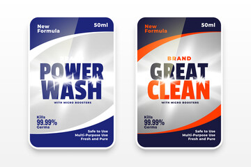 nice washing detergent label design