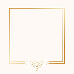 classic golden ornamental frame on white background