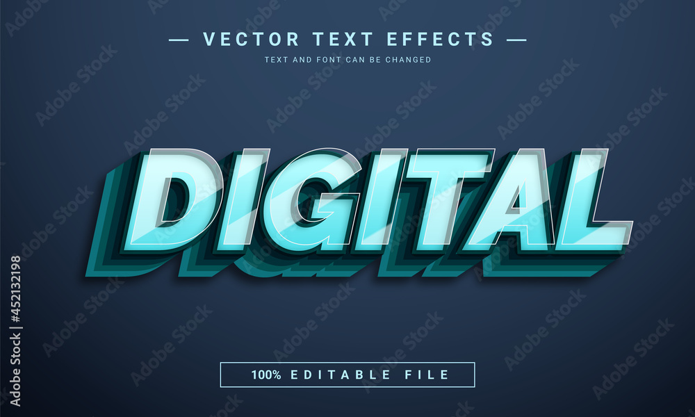 Fototapete digital text effect - 100% editable eps file