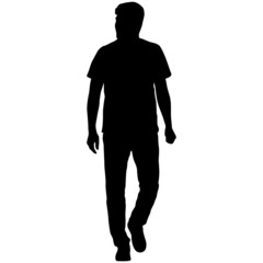 Fototapeta premium Silhouette Group of People Standing on White Background