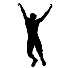 Silhouette of a pull up workout steps on a white background