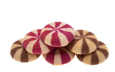 Obraz premium striped cookies with cream isolated