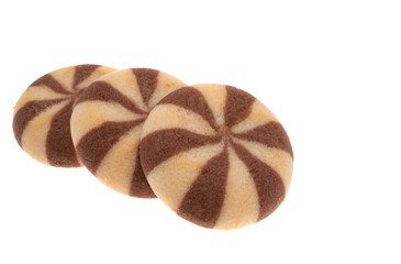 striped cookies with cream isolated