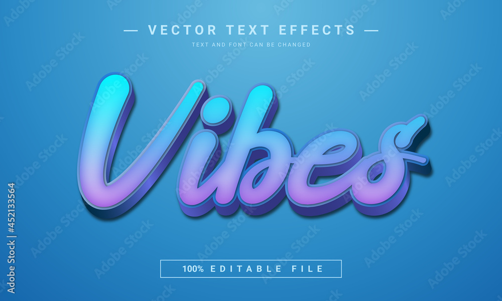 Fototapete Vibes text effect - 100% editable eps file