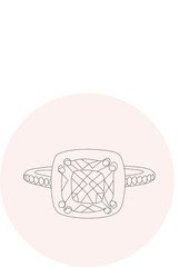 Jewelry items line art