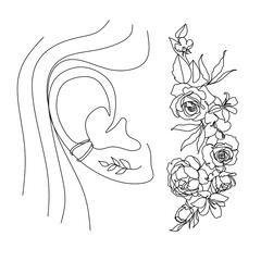 Jewelry items line art