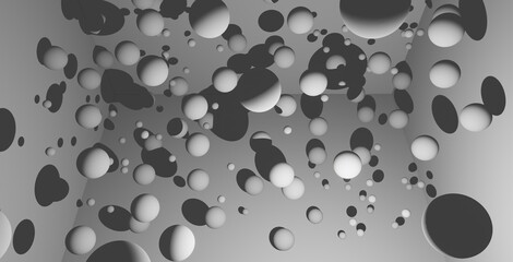 black and white spheres , 3d rendering
