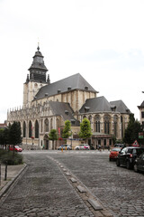 Fototapeta premium Brussels, Belgium. Gothic church Notre Dame de la Chapelle, XIII - XV centuries