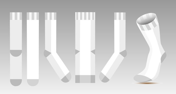 Set socks. White empty template design for brand identity. Vector illustration blank image socks.