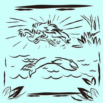 cuca e boto cor de rosa folclore brasileiro xilogravura cordel