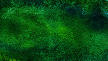 Dark green abstract background. Watercolor. Grunge background with copy space for design.