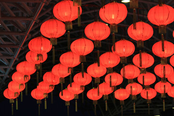 traditional red lantern in during a Chinese new year