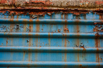 Old and rusty train at the train station detail texture