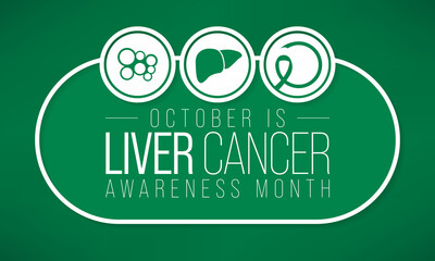 Liver Cancer awareness month is observed every year in October, cancer can sometimes start in liver or spread from another organ. Vector illustration