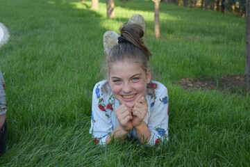 little child playing in the park