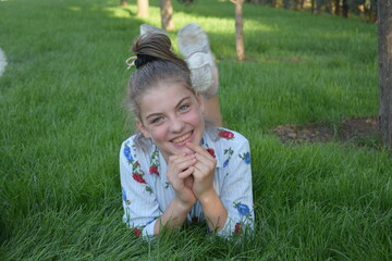 little child playing in the park